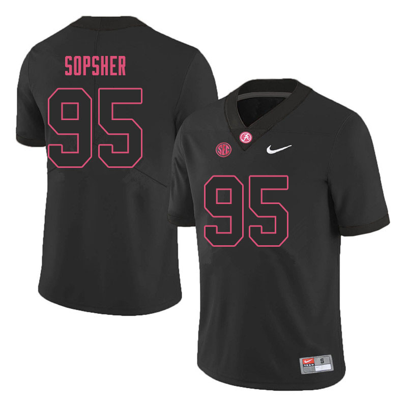 Men #95 Ishmael Sopsher Alabama Crimson Tide College Football Jerseys Sale-Black